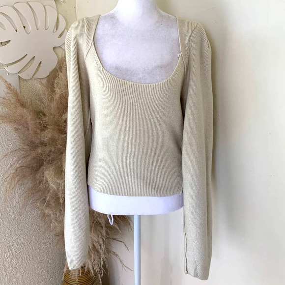 Free People Saffron Sweater Top size Small Cream - Picture 6 of 12